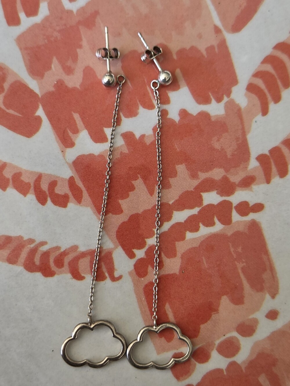 Delicate Cloud Drop Earrings in Silver